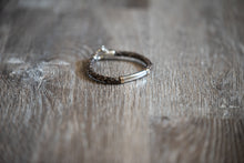 Load image into Gallery viewer, Round Braid Bracelet with Silver Tubing and 14K Gold Ends