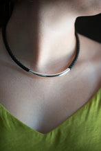 Load image into Gallery viewer, Round Braid Necklace with Smooth Sterling Silver Tube
