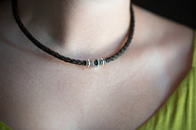 Load image into Gallery viewer, Necklace with Horseshoe and Smooth Silver Spacers