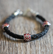 Load image into Gallery viewer, Bracelet with Three Enamel Beads