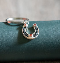 Load image into Gallery viewer, Horseshoe Keychain with Stones
