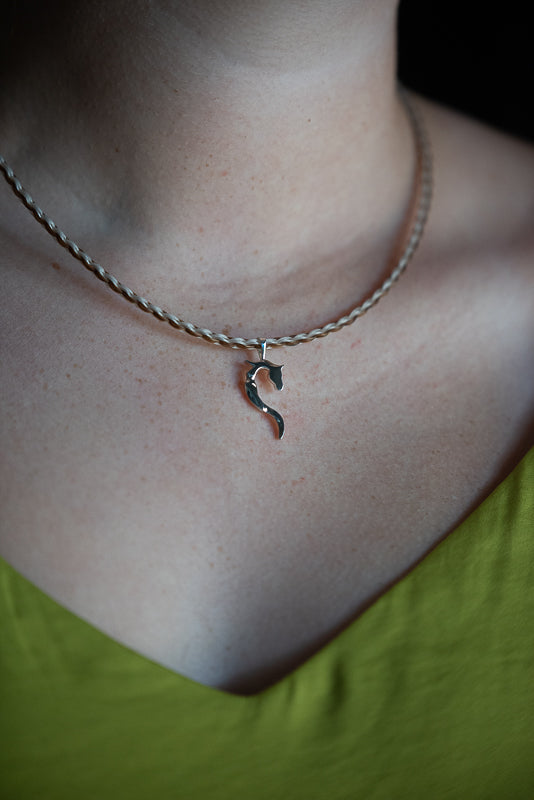 Necklace with Small Ribbon Horse Pendant