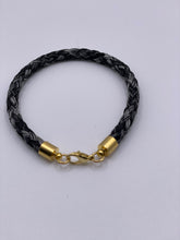 Load image into Gallery viewer, Bracelet with Plated Gold clasp 6mm braid