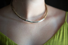 Load image into Gallery viewer, Round Braid Necklace with Sterling Silver Tube &amp; Sterling Silver End Pieces
