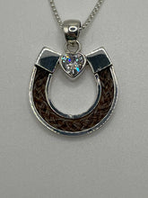 Load image into Gallery viewer, Horseshoe with CZ Heart Pendant
