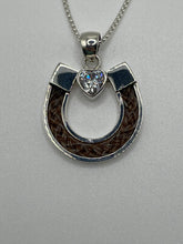 Load image into Gallery viewer, Horseshoe with CZ Heart Pendant
