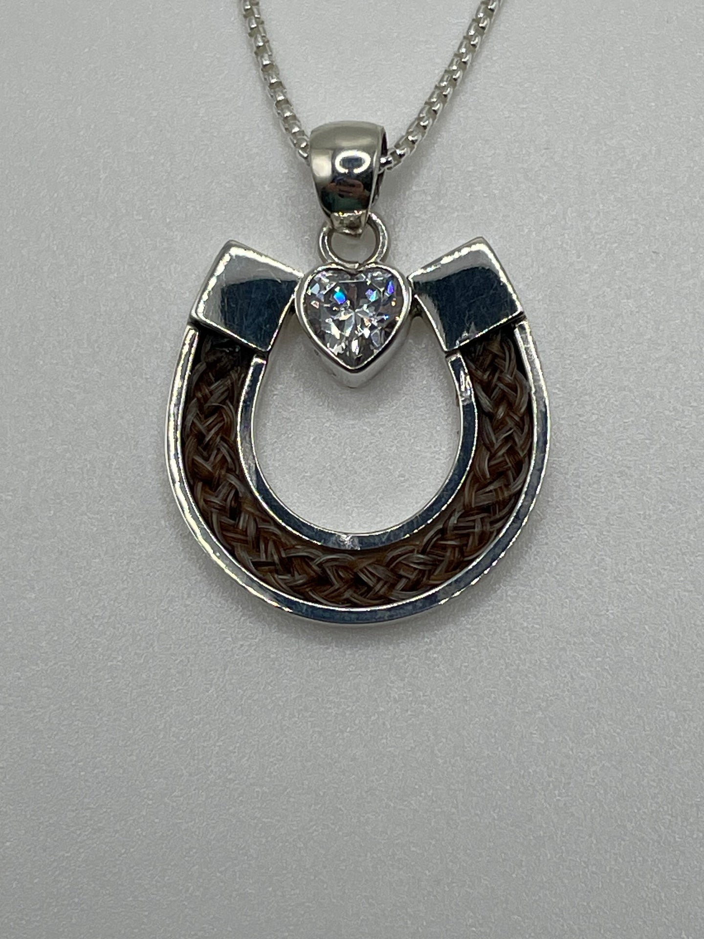 Horseshoe with CZ Heart Pendant