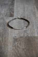 Load image into Gallery viewer, Round Braid Necklace with Sterling Silver Tubing and 14k Gold Ends
