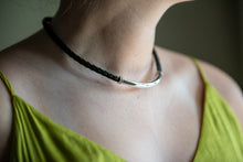 Load image into Gallery viewer, Round Braided Necklace with Smooth Sterling Tubing and CZ Beads
