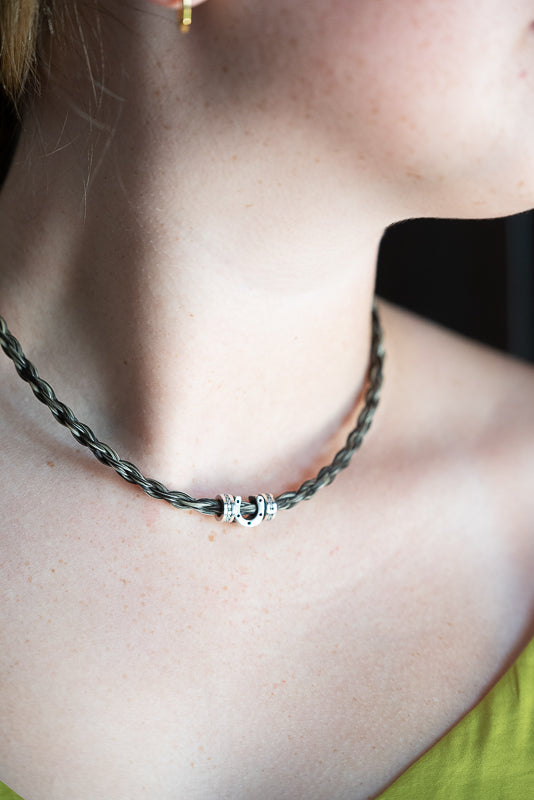 Necklace with Horseshoe and CZ beads