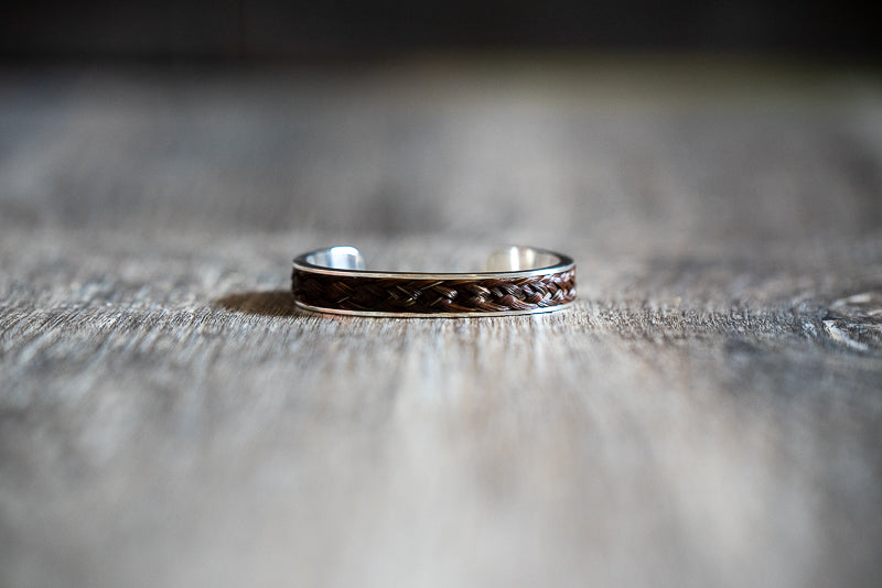 Inlaid Plain Silver Cuff Bracelet