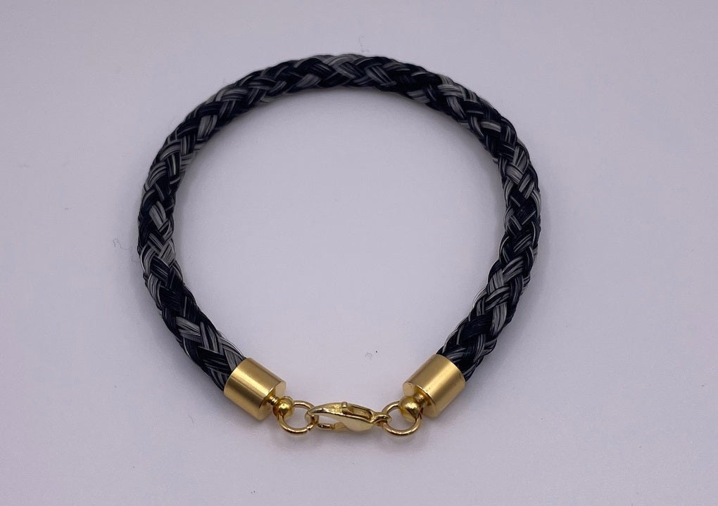 Bracelet with Plated Gold clasp 6mm braid
